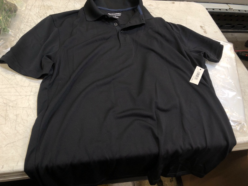 Photo 2 of Amazon Essentials Men's Slim-Fit Quick-Dry Golf Polo Shirt Polyester Black SIZE Medium