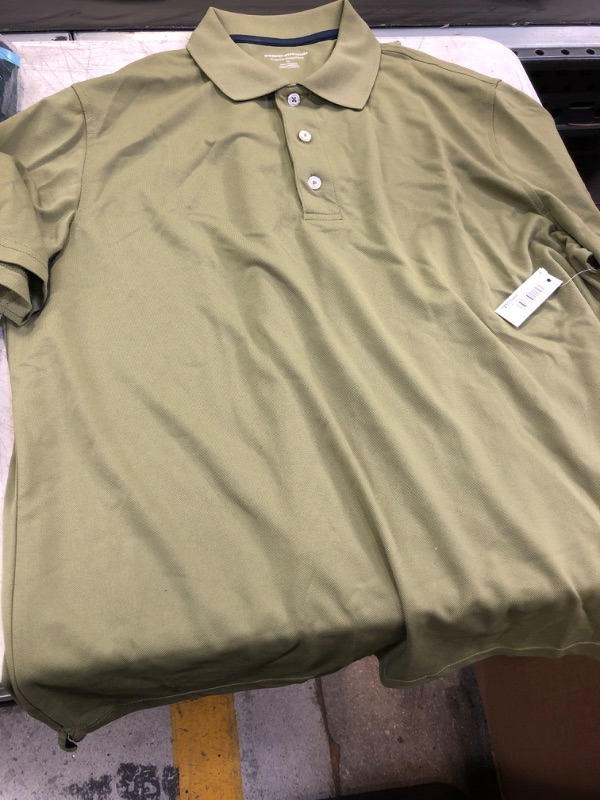 Photo 2 of Amazon Essentials Men's Regular-Fit Quick-Dry Golf Polo Shirt Polyester Olive SIZE Medium