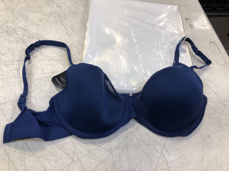 Photo 2 of Bali womens One Smooth U Ultra Light Bra, Underwire T-Shirt Bra, Convertible Straps, DF3439 SIZE 34C In the Navy 2