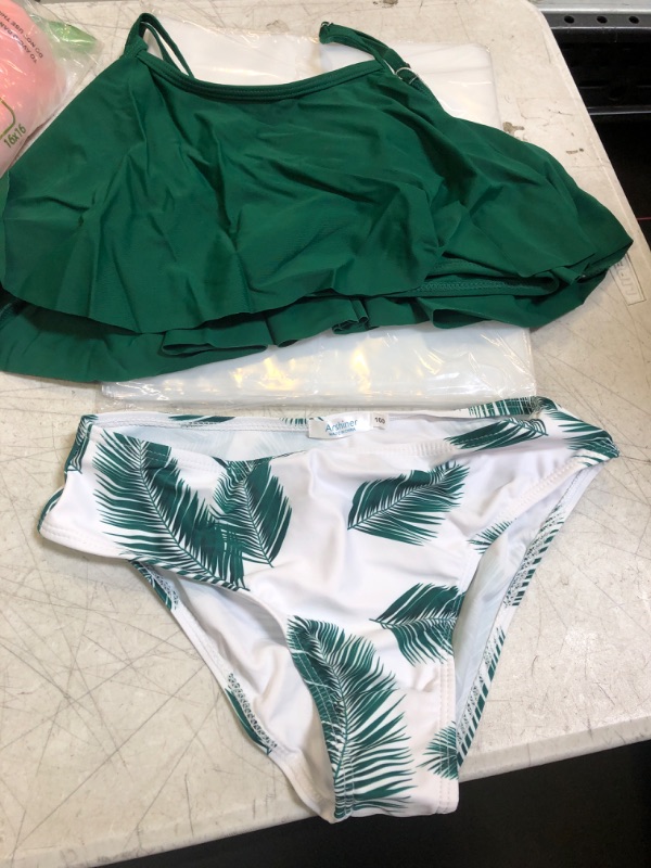 Photo 1 of Arshiner Girls Swimsuit Two Pieces Bikini Set Ruffle Bathing Suits Flounced Tankini Swimwear Pat5 SIZE 5-6 Years