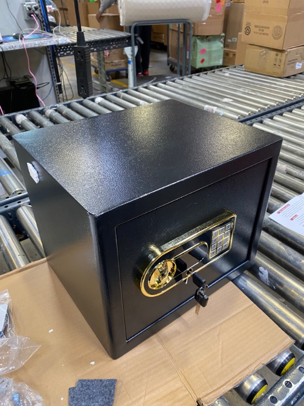 Photo 2 of 1.2Cub Fireproof Safe with Waterproof Fireproof Money Bag, Safe Box with Digital Keypad Key and Emergency Battery Box, Home Safe for Cash, Jewellery, Important Documents, Guns or Medicines 1.2Cub Black