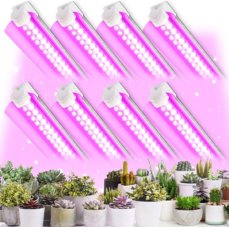 Photo 1 of (8-Pack) LED Grow Light, T8 Grow Lights 2FT, 192W(8×24W) High Intensity Full Spectrum Indoor Grow Lights with High PPFD Value, Grow Lights for Indoor Plants, Seed Starting, Succulent, Vegetables
