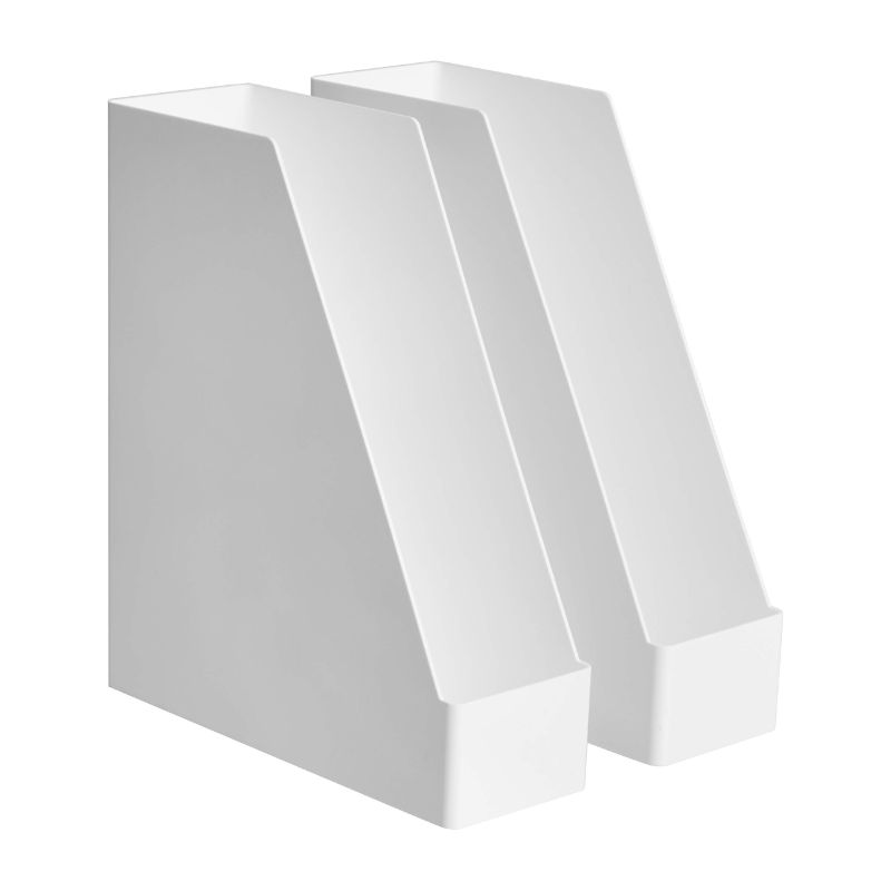 Photo 1 of Amazon Basics Plastic Desk Organizer - Magazine Rack, White, ONLY ONE IN THIS PACK.