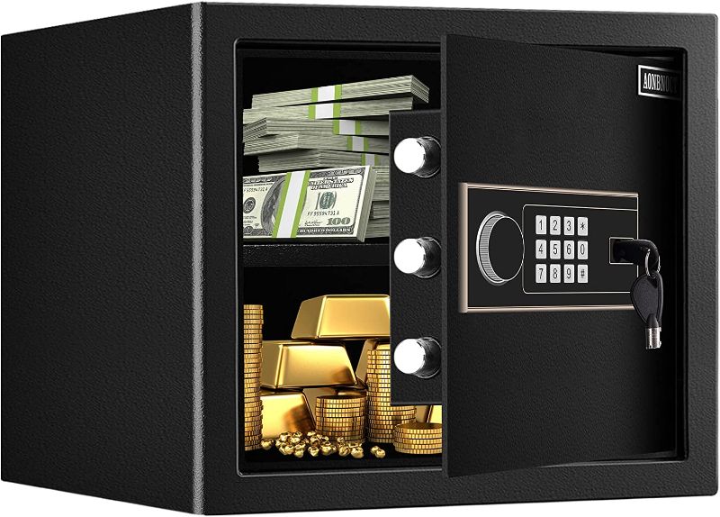 Photo 1 of 0.8 Cubic Home Safe Fireproof Waterproof with Combination Lock, Fireproof Safe with Removable Shelf, Security Safe Box for Money Pistols Ammunition Medicines Documents
