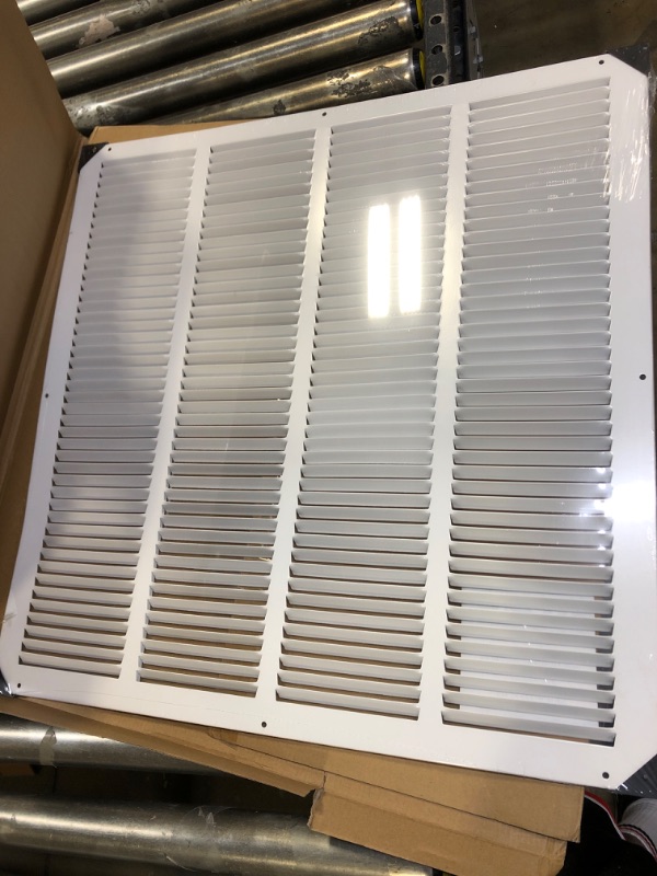 Photo 2 of 22" x 22" Return Air Grille - Sidewall and Ceiling - HVAC Vent Duct Cover Diffuser - [White] [Outer Dimensions: 23.75w X 23.75"h] 22 x 22 White