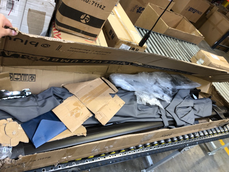 Photo 1 of BLUU Sequoia 12 FT Solar Cantilever Umbrella LED Aluminum Offset Umbrella with 15 Strip Lights and Center Light, Recycled Fabric 36 Month Fade Resistance, 360° Rotation & Cross Base (Dark Grey)
