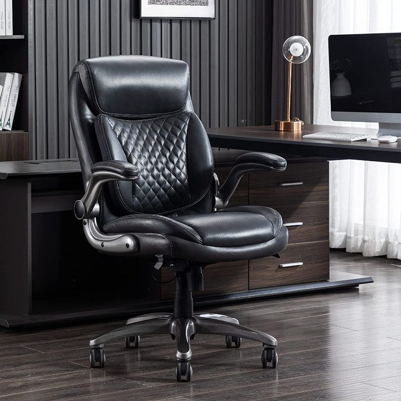 Photo 1 of Ergonomic Executive Office Desk Chair with Flip-up Armrests, Adjustable Height, Tilt and Lumbar Support NEW 