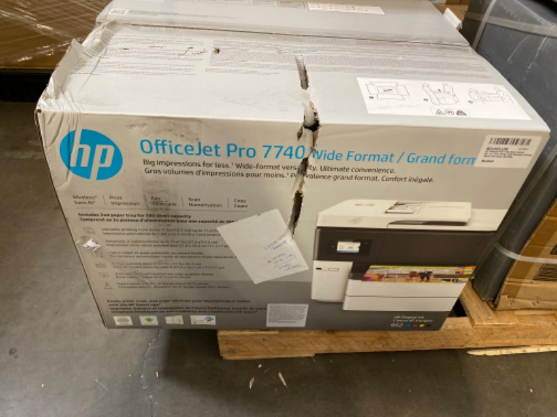 Photo 3 of HP OfficeJet Pro 7740 Wide Format All-in-One Color Printer with Wireless Printing, Works with Alexa (G5J38A), White/Black NEW 