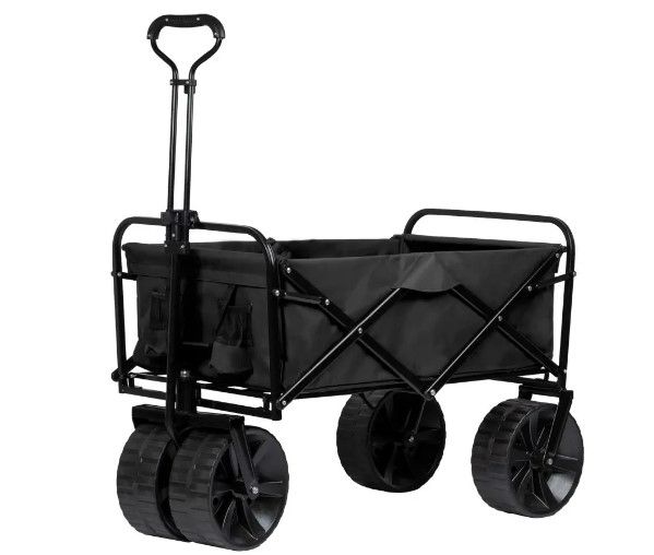 Photo 1 of Pure Outdoor by Monoprice Heavy Duty All Terrain Collapsible Outdoor Wagon, Black NEW 
