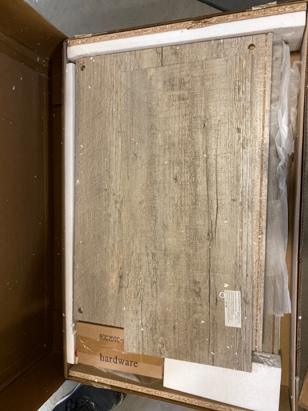 Photo 3 of Light Rustic Oak Tyecha Shelf Storage Cabinet (BOX 1 OF 2) NEW