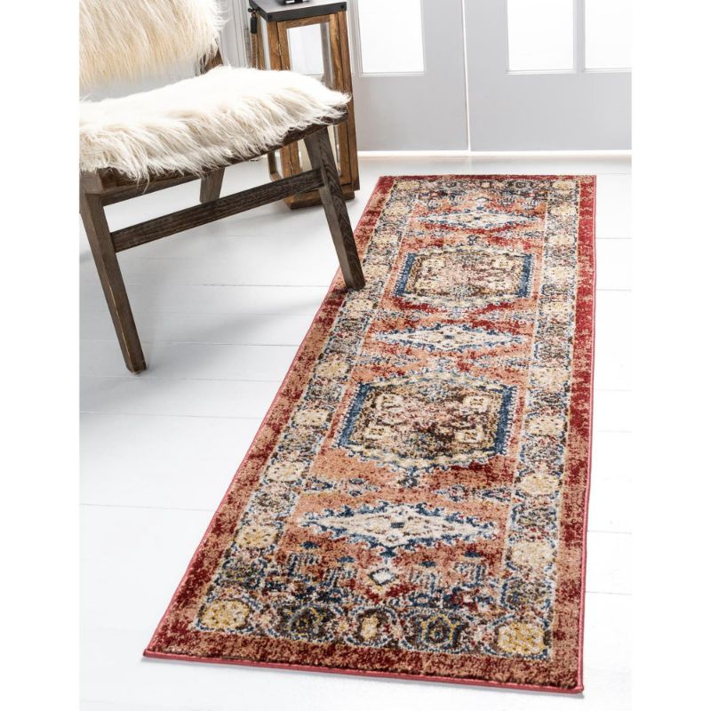 Photo 1 of Layla Runner Rug, Spice/ Marine 2x5"