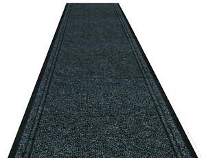 Photo 1 of Black  Anthracite Heavy Duty Hallway Carpet Runner Extra Long Nonslip Mat 2x20' 