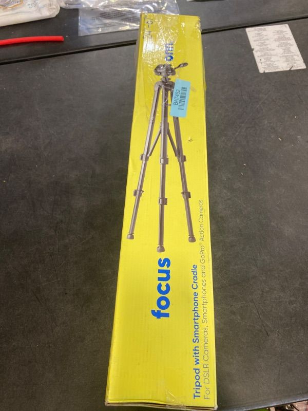 Photo 3 of Onn. 67-Inch Tripod with Smartphone Cradle for Dslr Cameras, Smartphones and GoPro Action Cameras OPEN BOX. CONDITION SOLD AS IS, UNTESTED.