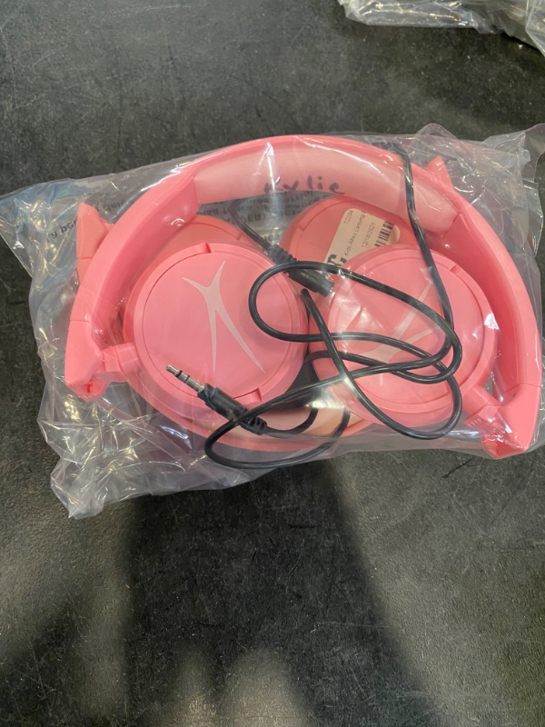 Photo 3 of 2 PACK Altec Lansing Over The Ears Kids Headphones - Volume Limiting Technology for Developing Ears, Ages 3-5, Perfect for Learning from Home, Pink  OPEN BOX. CONDITION SOLD AS IS, UNTESTED.
 