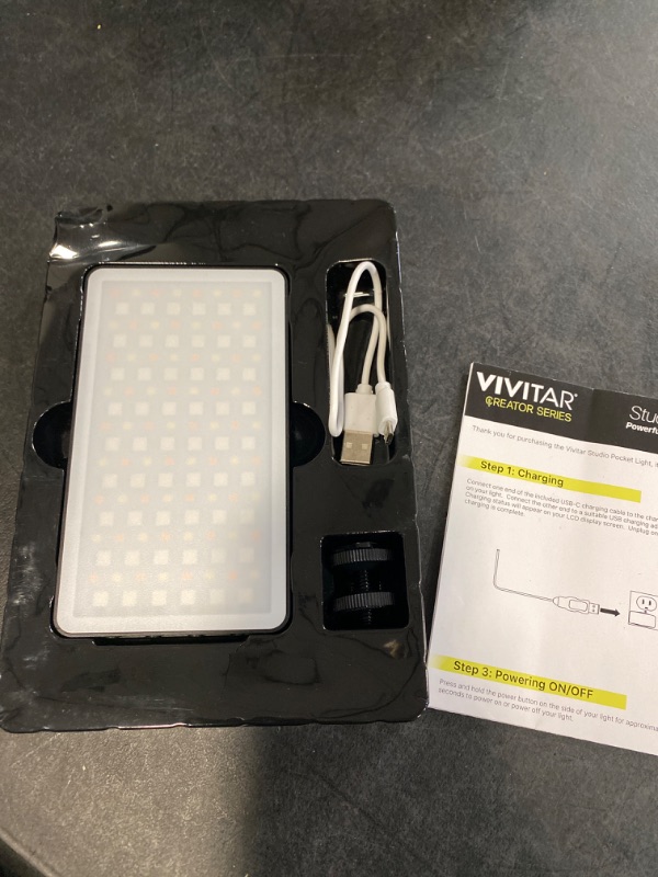 Photo 2 of Vivitar Portable LED Light Panel for Videos or Photography 12 Lighting Effects 126 LEDs Full Color and Full Spectrum White Light SOLD AS IS. UNTESTED 