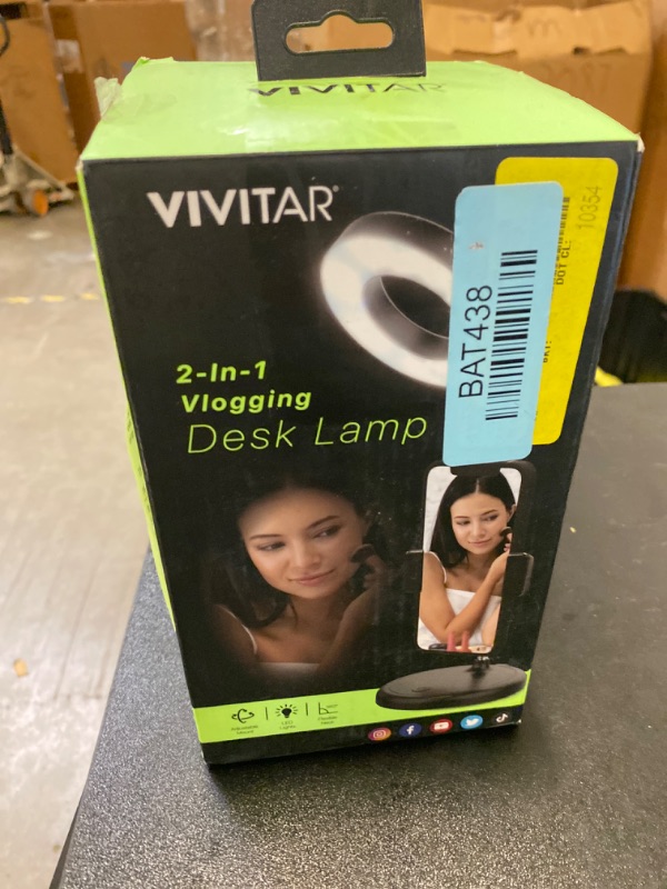 Photo 3 of Vivitar Creator Series 2 in 1 Desk Lamp with LED Ring Light and Smartphone Holder for Vlogging Livestreaming and Selfies
