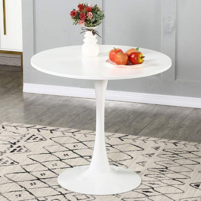 Photo 1 of STAND ONLY, Round White Dining Table (BOX 2 OF 3)NEW