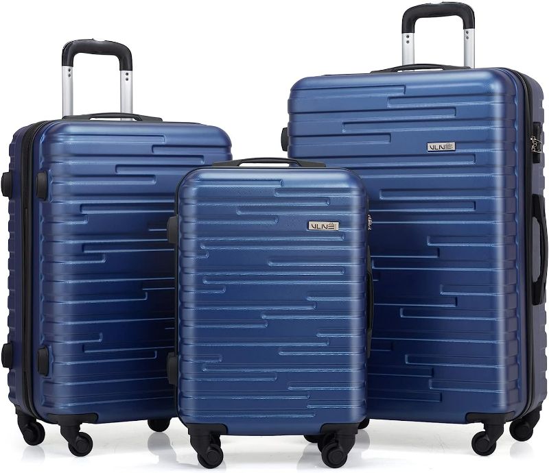 Photo 1 of VLIVE Luggage Set w/Spinner Wheel, Hardside Rolling Suitcase, Carry on Luggage for Men & Women, 3 Pieces Set-20/24/28 (Royalblue) NEW 
