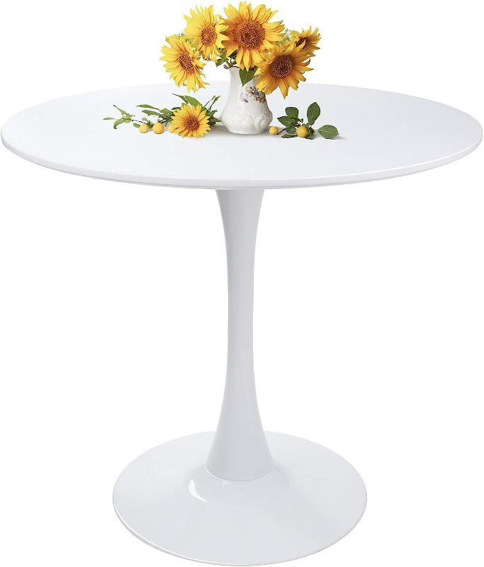 Photo 1 of PARTS ONLY Modern Round Dining Table White  with Pedestal Base, (BOX 2 OF 3) 