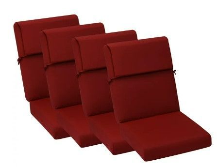 Photo 1 of Aoodor Outdoor Chair Cushion 45”L x 22”W x 4”H Patio Furniture Seat Cushion - Set of 4

