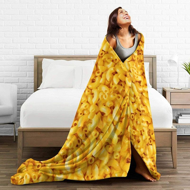 Photo 1 of Macaroni and Cheese Blanket ,Fleece Throw Blanket Super Soft Warm Therma Plush Bed Couch Living Room (100*50) NEW 