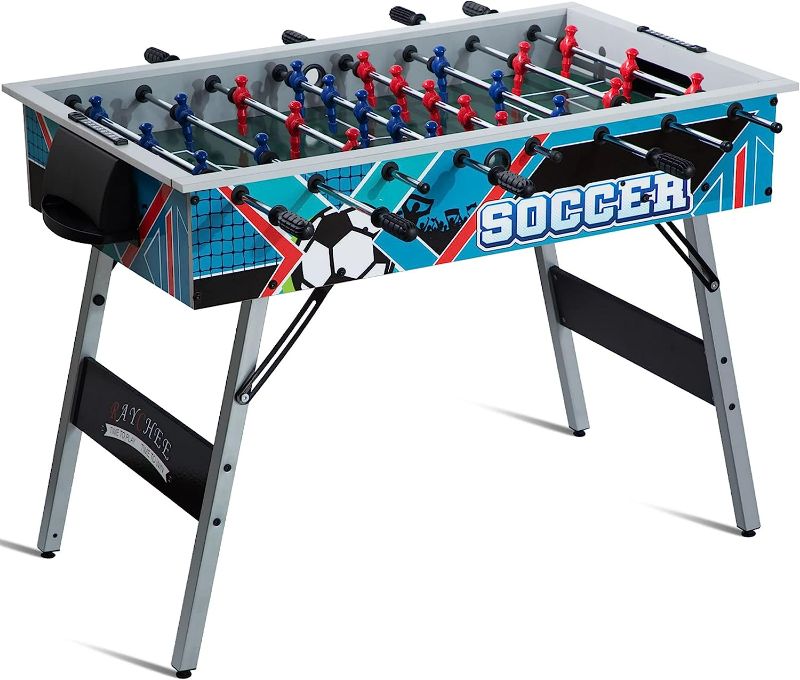 Photo 1 of RayChee Game Room Size Folding Foosball Table, Foldable Space Saving Table Soccer Game w/2 Balls for Home, Arcade Game Room, Family Game Night, Perfect for Kids & Adults, Easy Setup NEW 
