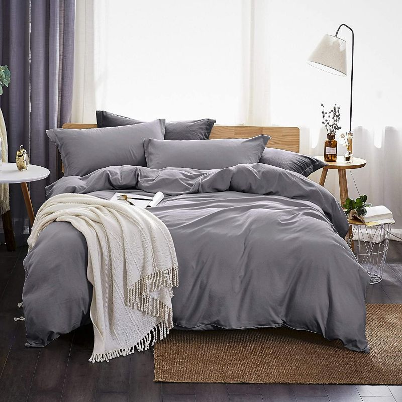 Photo 1 of Washed Microfiber King Size Grey Duvet NEW