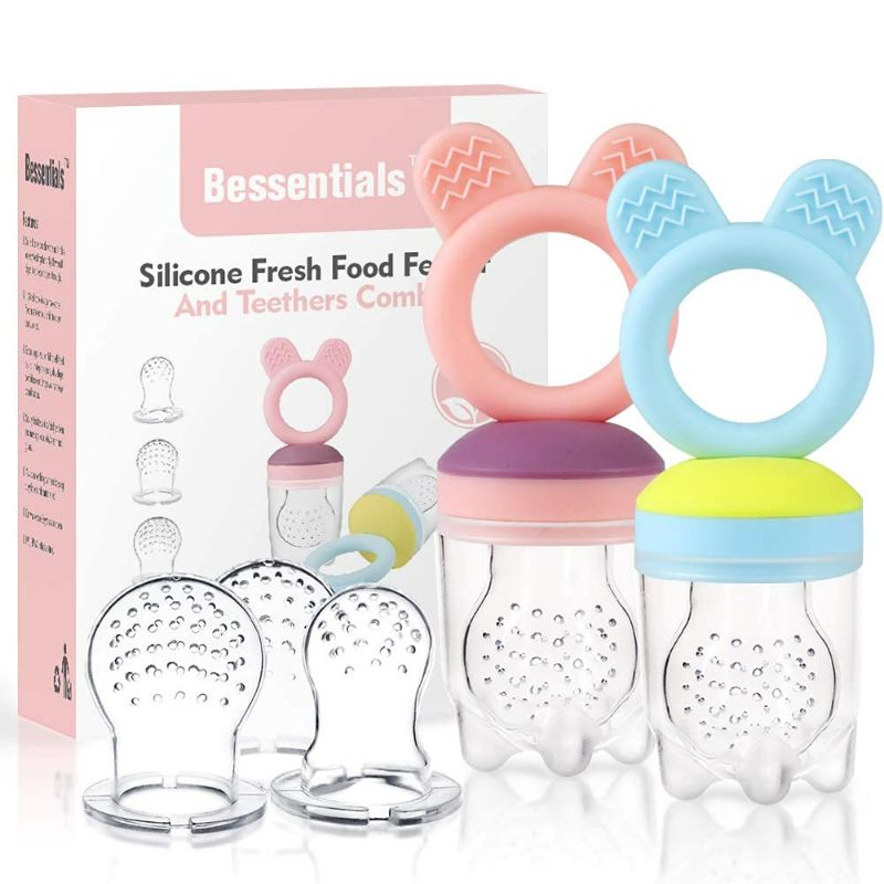 Photo 1 of Baby Fruit Food Feeder Pacifier - 2 Packs Silicone Fresh Fruit Feeder BPA Free NEW 