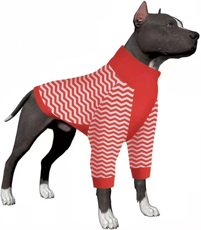Photo 1 of LovinPet Large Dog Onsie/Stripe Lightweight 2-Leg Dog Tee Shirts/Dog Sun Protection Shirt, Pullover Pet Anxiety Relief Medium  NEW 
