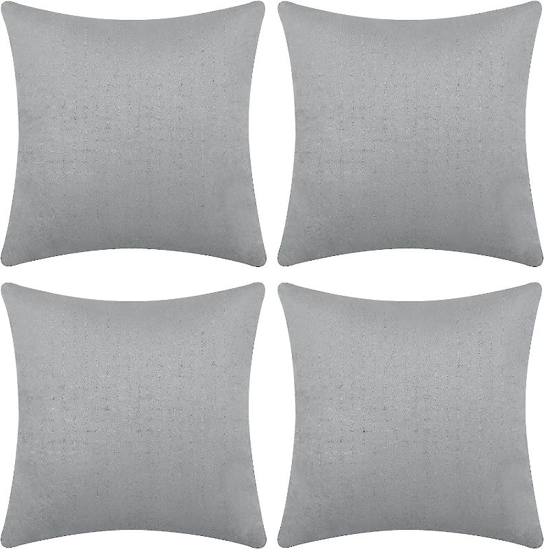 Photo 1 of ALARMCU THROW PILLOW CASE PACK OF 4 GRAY(17X17) NEW 