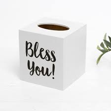 Photo 1 of Bless You! Wood Tissue Box Cover NEW

