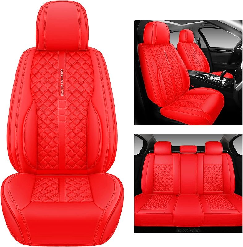 Photo 1 of DDPLY03 Seat Covers 5-Seater Full Set Suitable for Most,Cars,SUV, Pickup Ttrucks, Airbags CompatibleCar Seat Cushion Protectors (Red)
