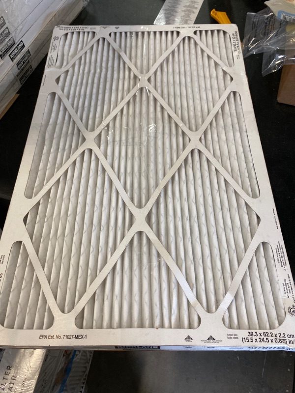 Photo 2 of Kirkland Signature High Performance Furnace Filter, 2200 Microparticle Performance Elite Allergen Reduction - 4 PACK (16x25x1) - 90 Day - Dual Airflow Technology NEW 