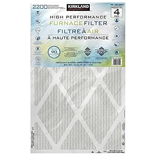 Photo 1 of Kirkland Signature High Performance Furnace Filter, 2200 Microparticle Performance Elite Allergen Reduction - 4 PACK (16x25x1) - 90 Day - Dual Airflow NEW 
