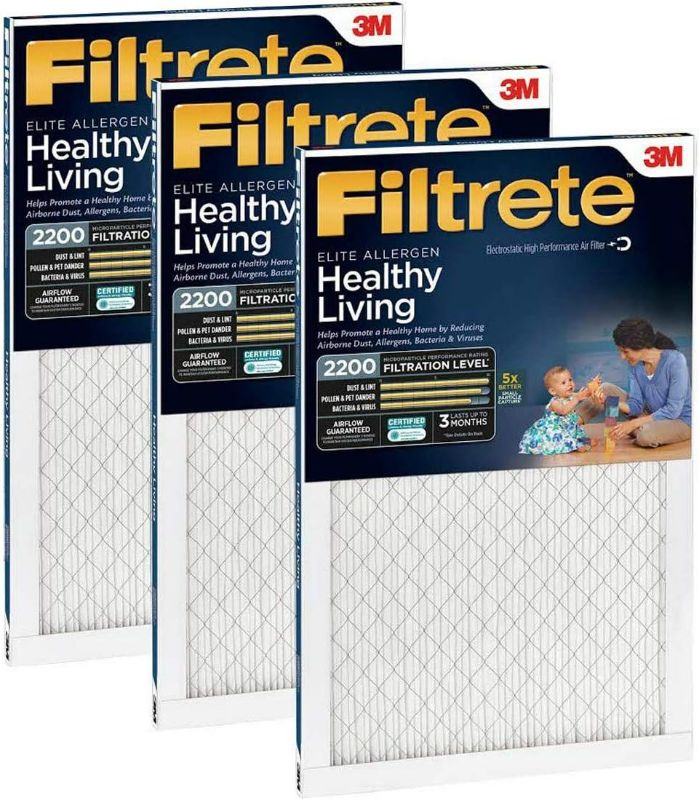 Photo 1 of 2 PACK 3M Filtrete 2200 Series Ultra Allergen Air Filter, 20 x 30, 2 Count NEW 