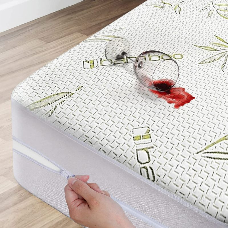 Photo 1 of Bamboo Mattress Protector, 100% Waterproof Queen Size Cooling Mattress Cover NEW 