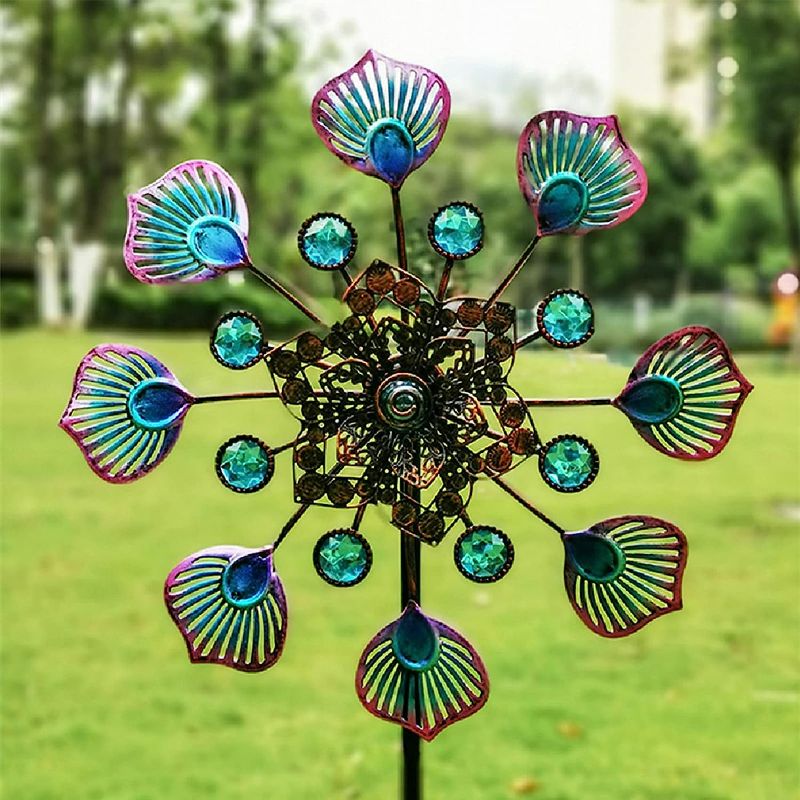 Photo 1 of Unique and Magical Metal Windmill, Solar Wind Sculpture for Outdoor Patio Yard and Garden Decoration
