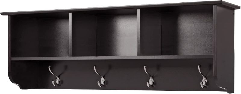 Photo 1 of Comfort Hanging Entryway Shelf, Wall-Mounted Coat Rack with 3 Hooks (NO Cubbies) Black NEW 