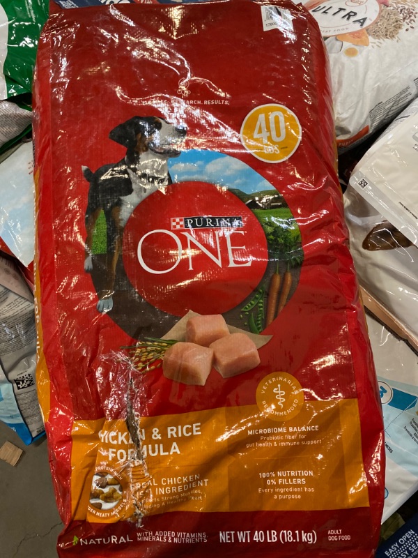 Photo 1 of Purina ONE Chicken and Rice Formula Dry Dog Food - 40 lb. Bag NEW 
