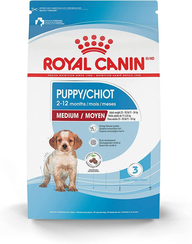 Photo 1 of Royal Canin Medium Puppy Dry Dog Food, 17 lb bag NEW 
