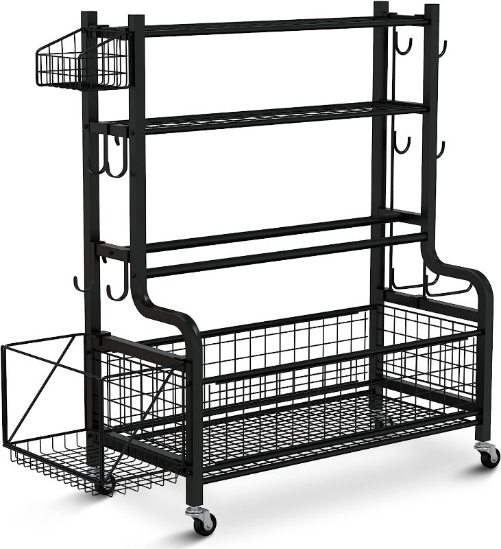 Photo 1 of Aestoria Home Gym Storage Rack - Weight Rack for Home Gym with Easily Removable Side Accessories - Versatile Gym Organization for Home Gym with Larges 2.5 Inches Wheels

