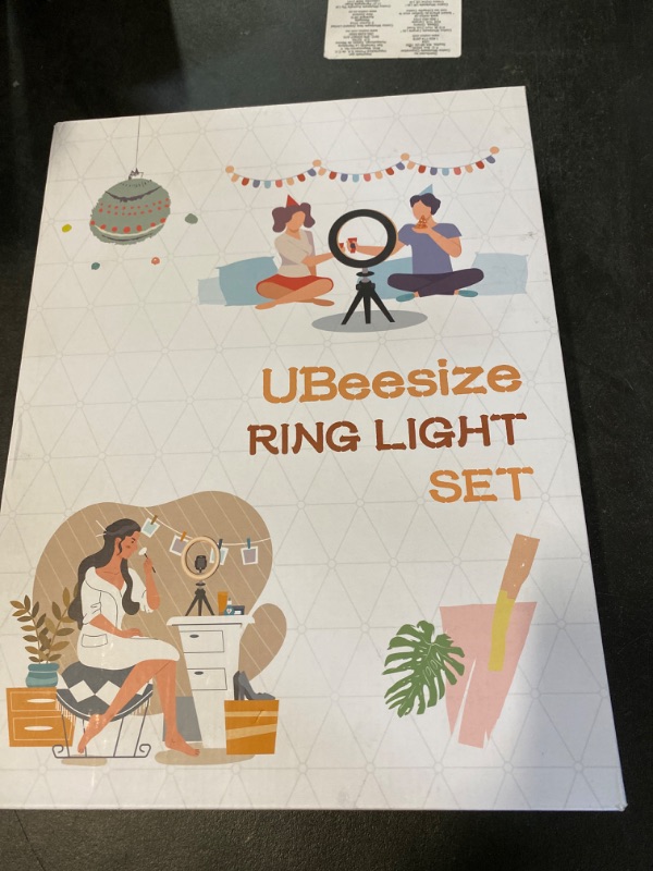 Photo 3 of UBeesize 10" Selfie Ring Light with Tripod Stand & Cell Phone Holder, Dimmable Desktop LED Circle Light for Live Streaming/Makeup/YouTube/TIK Tok, Compatible with iOS and Android Phones
