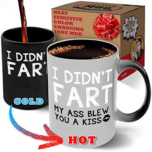 Photo 1 of Gr8AM Text Revealing Tea Cup 16oz - I Didn't Fart My Ass Blew You a Kiss - Funny Coffee Mug for Men & Cute Coffee Cups for Women. Best Big Coffee Cups NEW 
