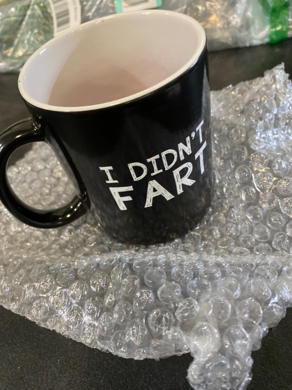 Photo 2 of Gr8AM Text Revealing Tea Cup 16oz - I Didn't Fart My Ass Blew You a Kiss - Funny Coffee Mug for Men & Cute Coffee Cups for Women. Best Big Coffee Cups NEW 
