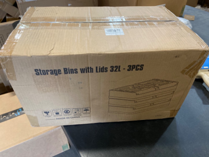 Photo 3 of Storage Bins with Lids, Stackable Storage Bins NEW 