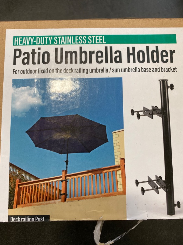 Photo 1 of Patio Umbrella Holder Umbrella Mount Attache to Railing NEW 