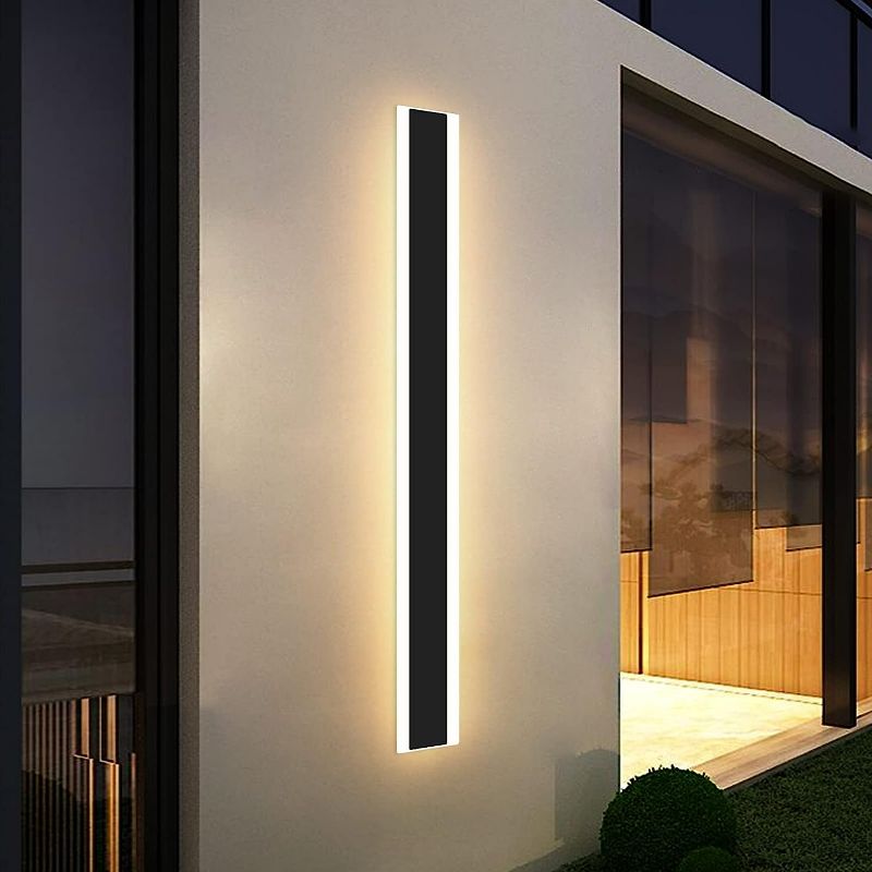 Photo 1 of Daoseolo Outdoor Wall Sconces 39Inch, Modern Wall Lamp with Warm Lights, Frosted Acrylic Panel with Light Transmittance Greater Than 95%, IP65 Waterproof Minimalist Porch Wall Fixture for Patio NEW 
