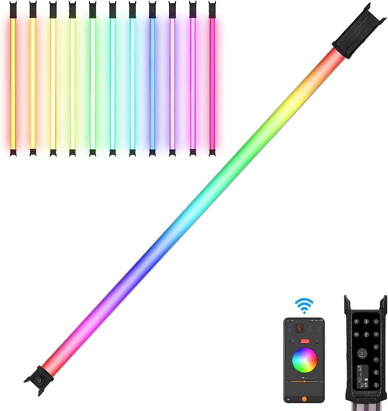 Photo 1 of LUXCEO P120S 30W RGB Tube Light Bar, APP Control 3000 Lumen LED Video Light Wand, Battery Powered Handheld Photography Lighting 2000K-10000K Colorful Stick (3.7 Ft) NEW 
