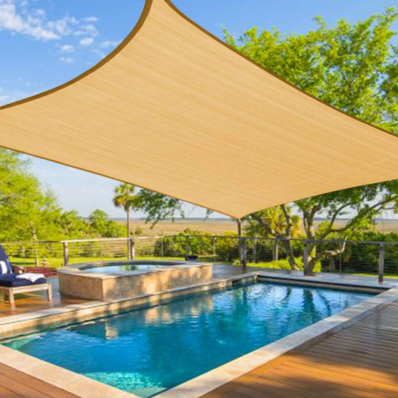 Photo 1 of Sand Rectangle Outdoor Shade Canopy 16' X 20' UV Block Canopy for Outdoor Patio Garden Backyard
