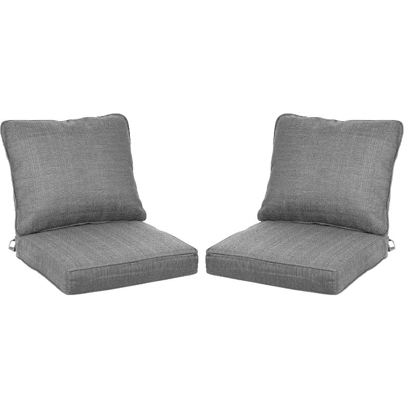 Photo 1 of Aoodor 23” x 24” Outdoor Patio Deep Seating Cushion Set with Storage Bag Single Chair Sofa Seat/Back Cushion- Set of 2 
